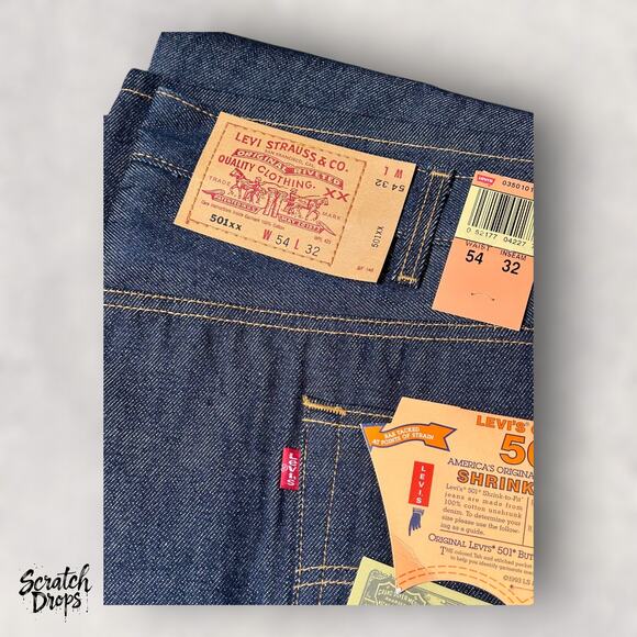 Vintage Levi’s 501xx Shrink-to-Fit Jeans Made In USA W58 L34 501 Deadstock NWT - Picture 5 of 6